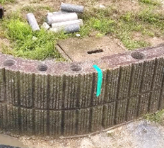 松江市で施工した木調フェンスの外構リフォーム