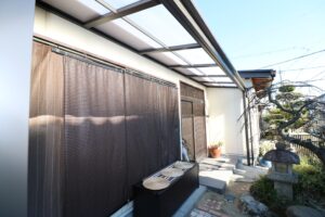 松江市 外構工事 軒を延長して雨の日も快適に使える屋外空間