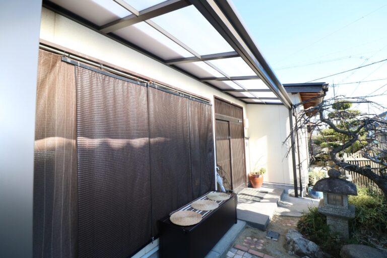 松江市 外構工事 軒を延長して雨の日も快適に使える屋外空間