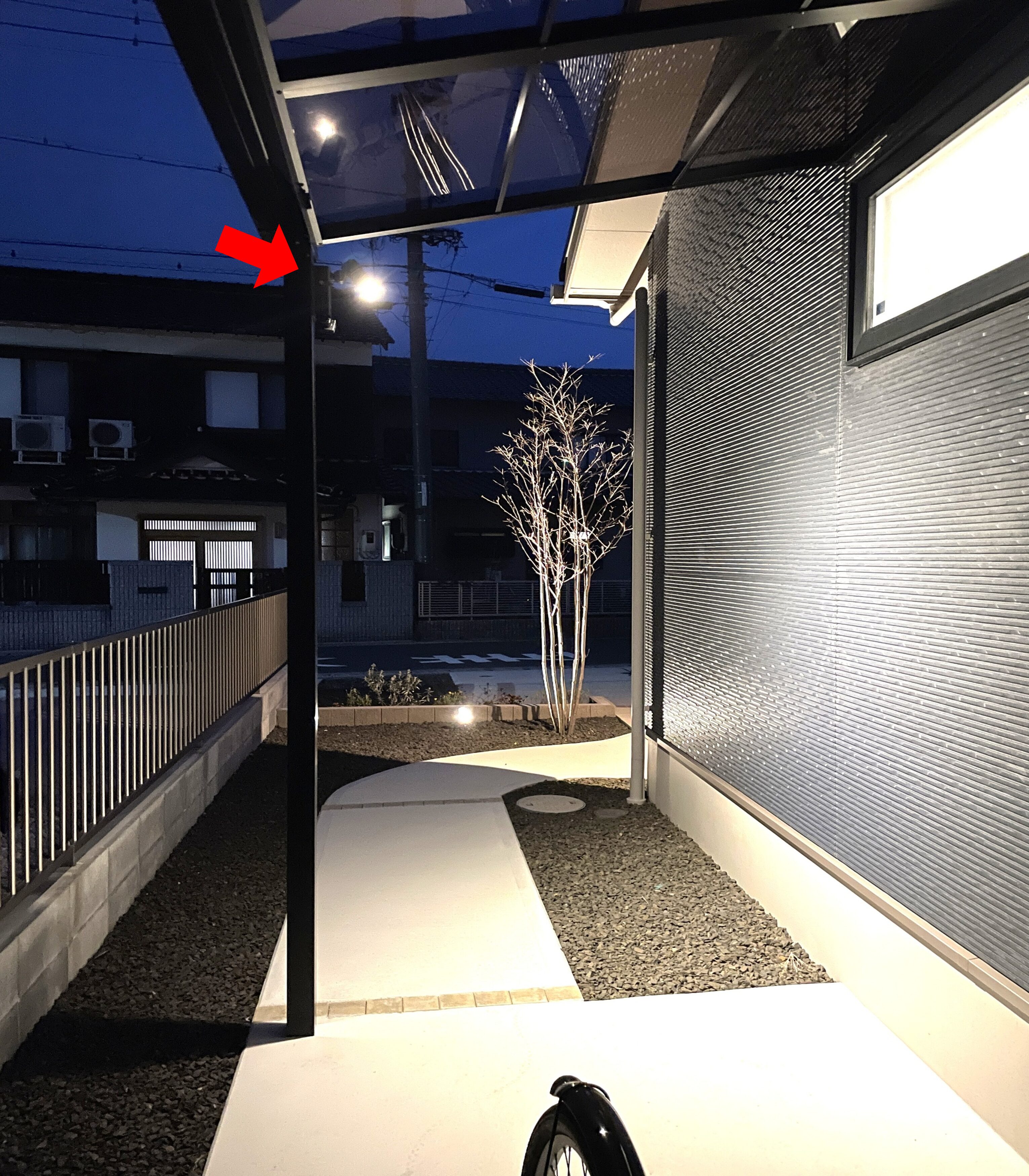 松江市 自転車置き場設置工事 屋根付きサイクルポート